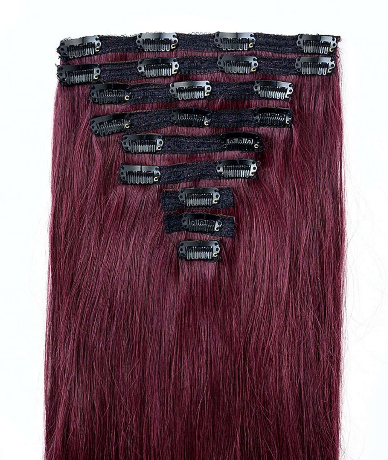#Burgundy Classic Clip In Hair Extensions 9pcs