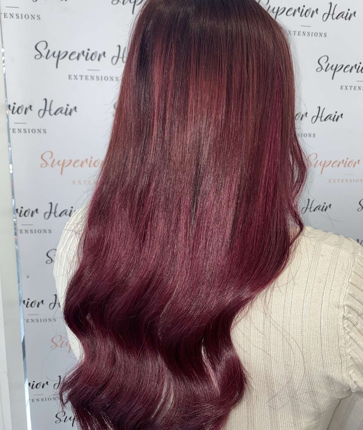#Burgundy Invisi Butterfly Weft Hair Extensions