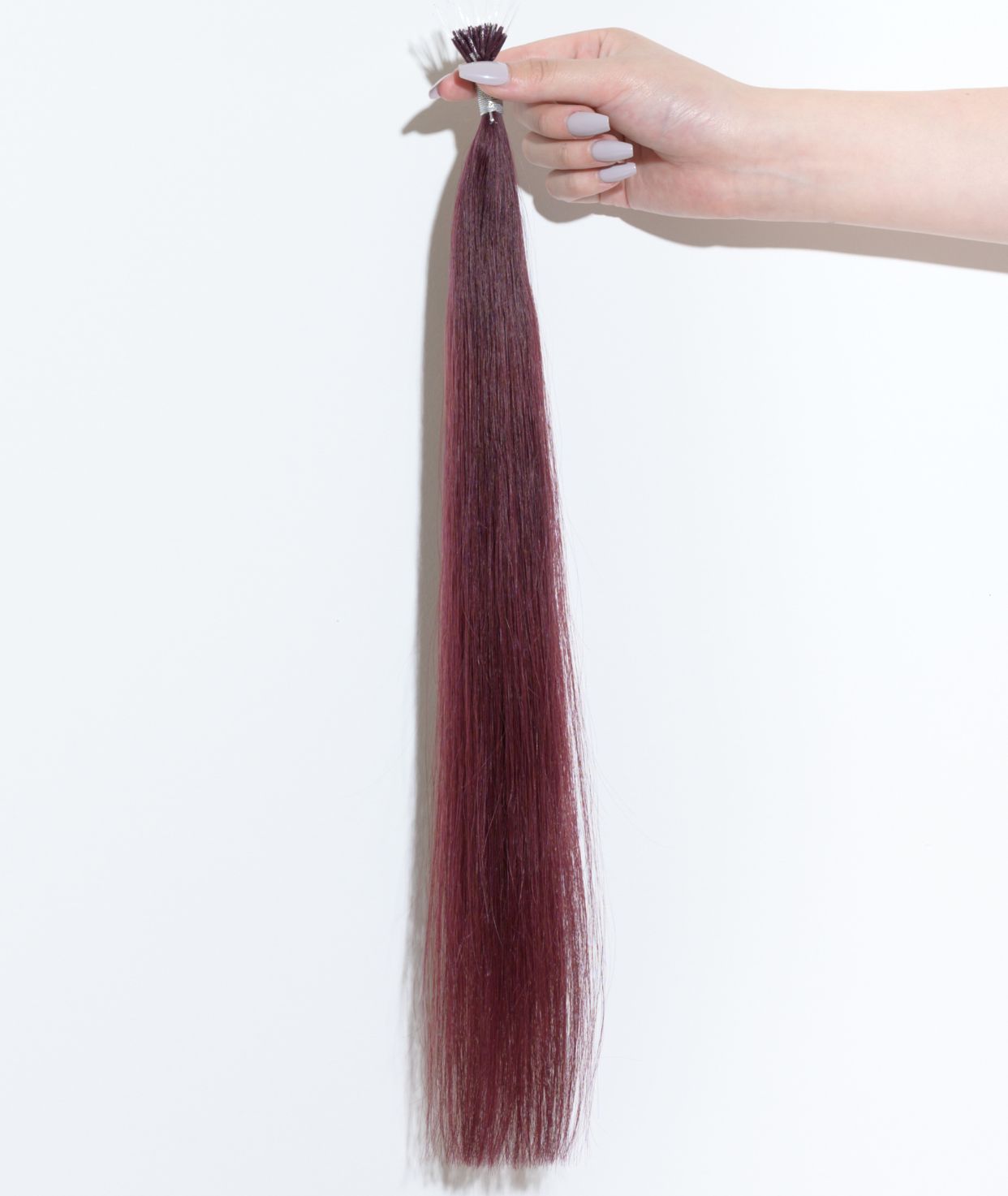 #Burgundy Nano Tip Hair Extensions