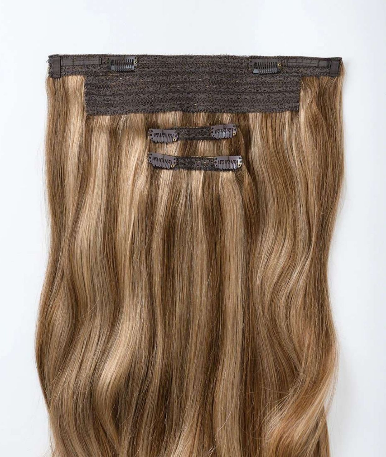 #Chestnut Brown Highlights Classic Halo Hair Extensions