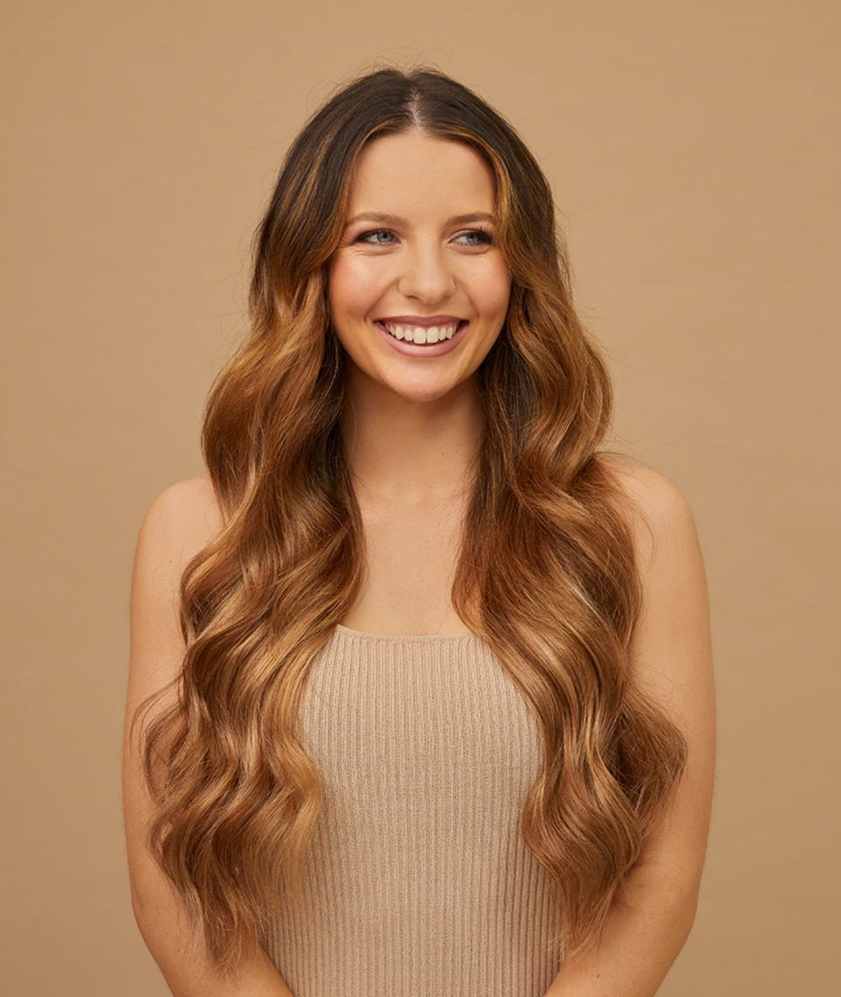 #Chestnut Brown Highlights Invisi Butterfly Weft Hair Extensions