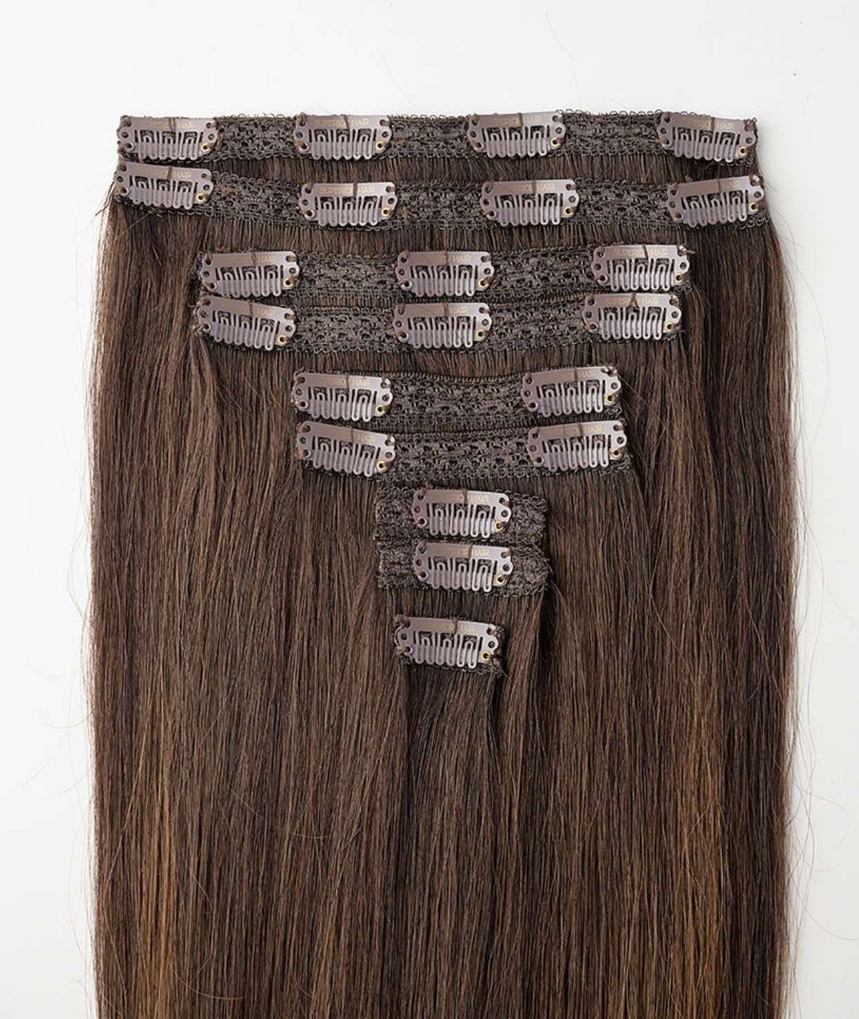 #Dark Brown Balayage Classic Clip In Hair Extensions 9pcs