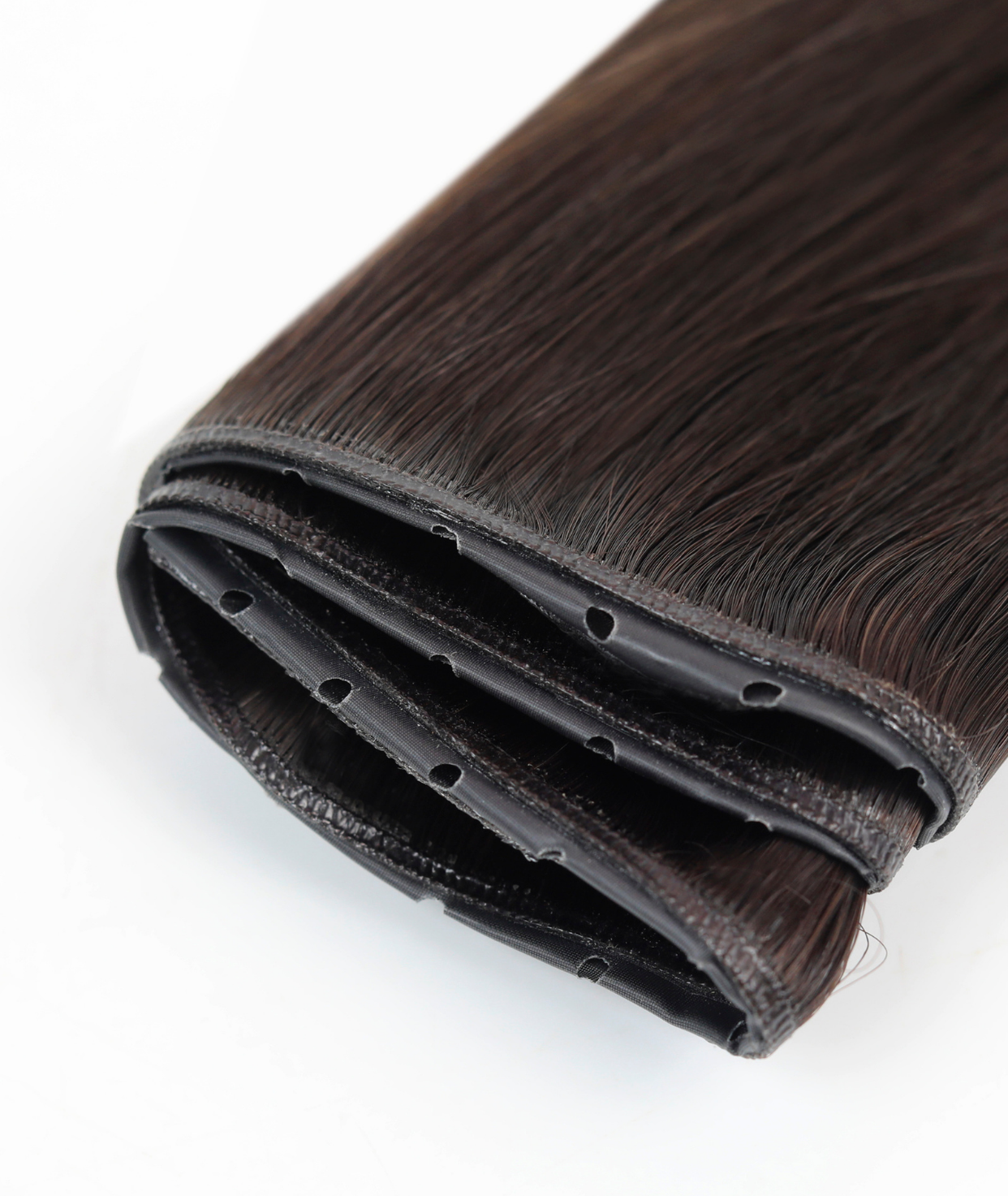 #Dark Brown Balayage Butterfly Genius Weft Extensions