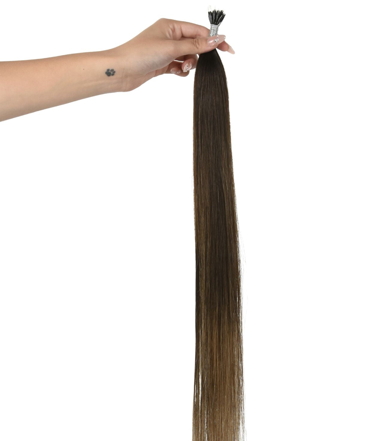 #Dark Ash Brown Balayage Nano Tip Hair Extensions