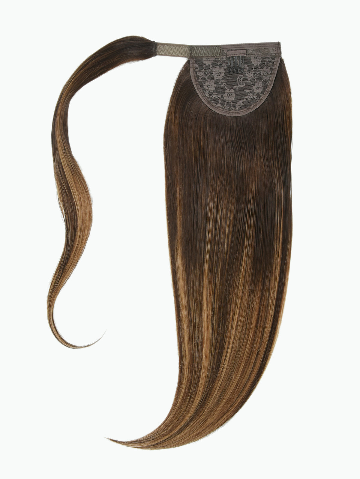 #Dark Ash Brown Balayage Ponytail Extensions