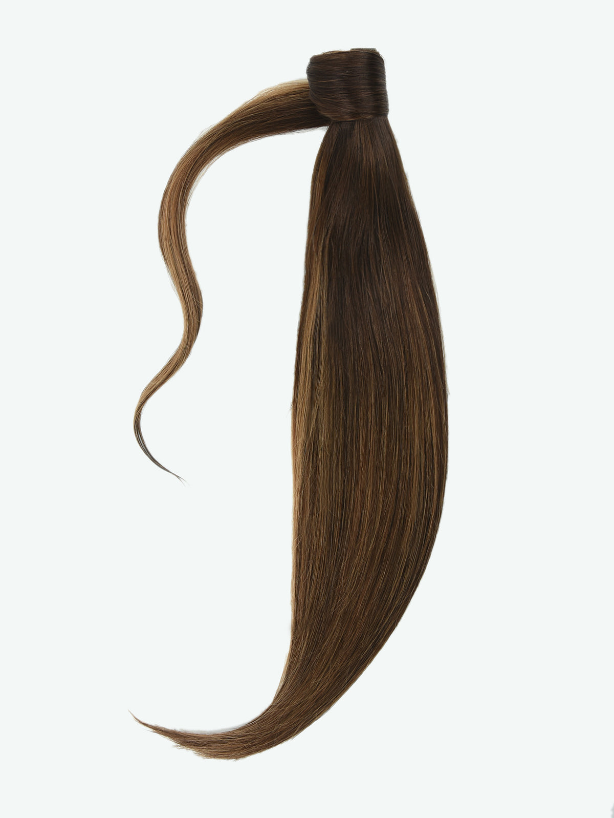 #Dark Ash Brown Balayage Ponytail Extensions