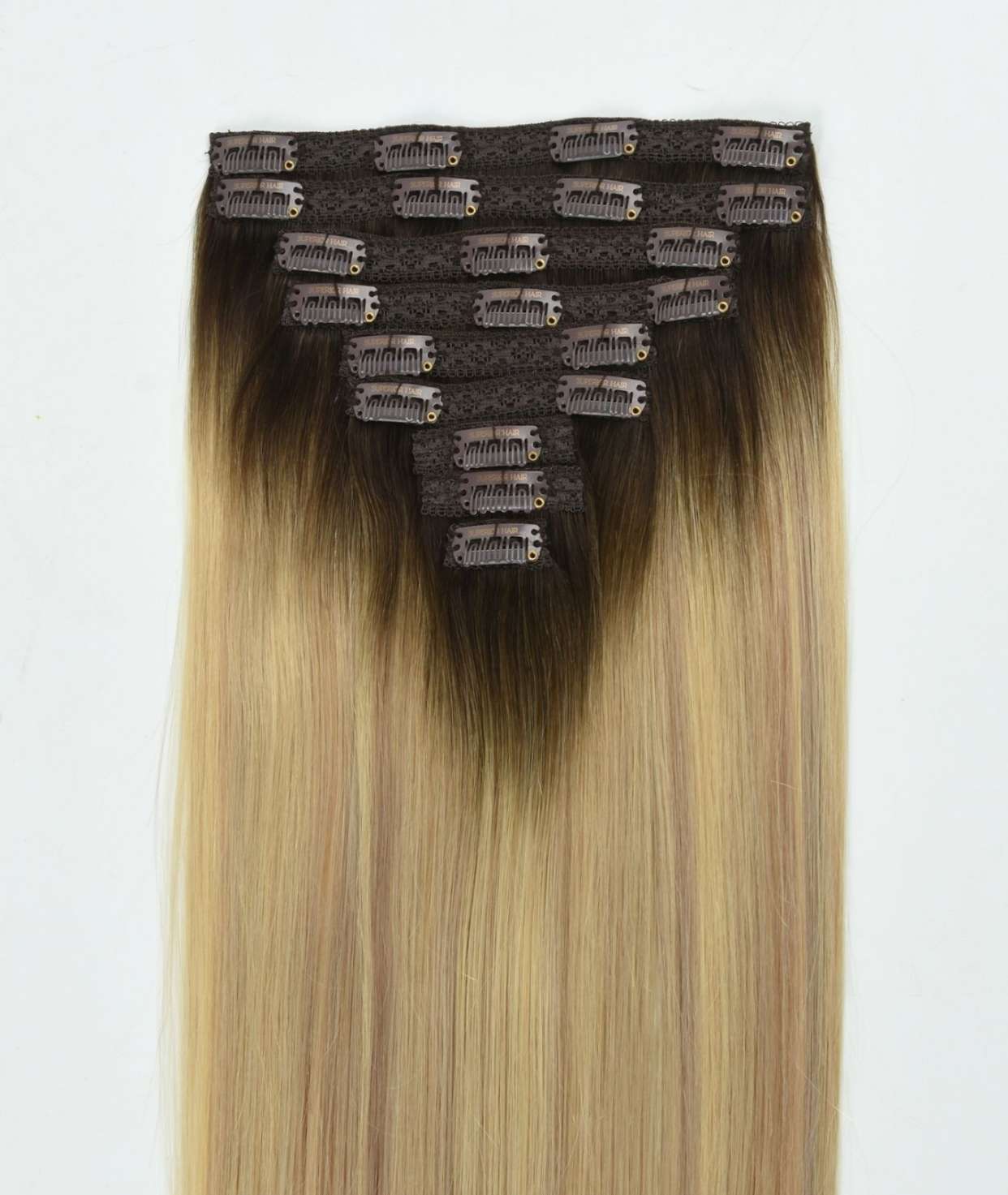 #Iced Coffee Balayage Classic Clip In Hair Extensions 9pcs