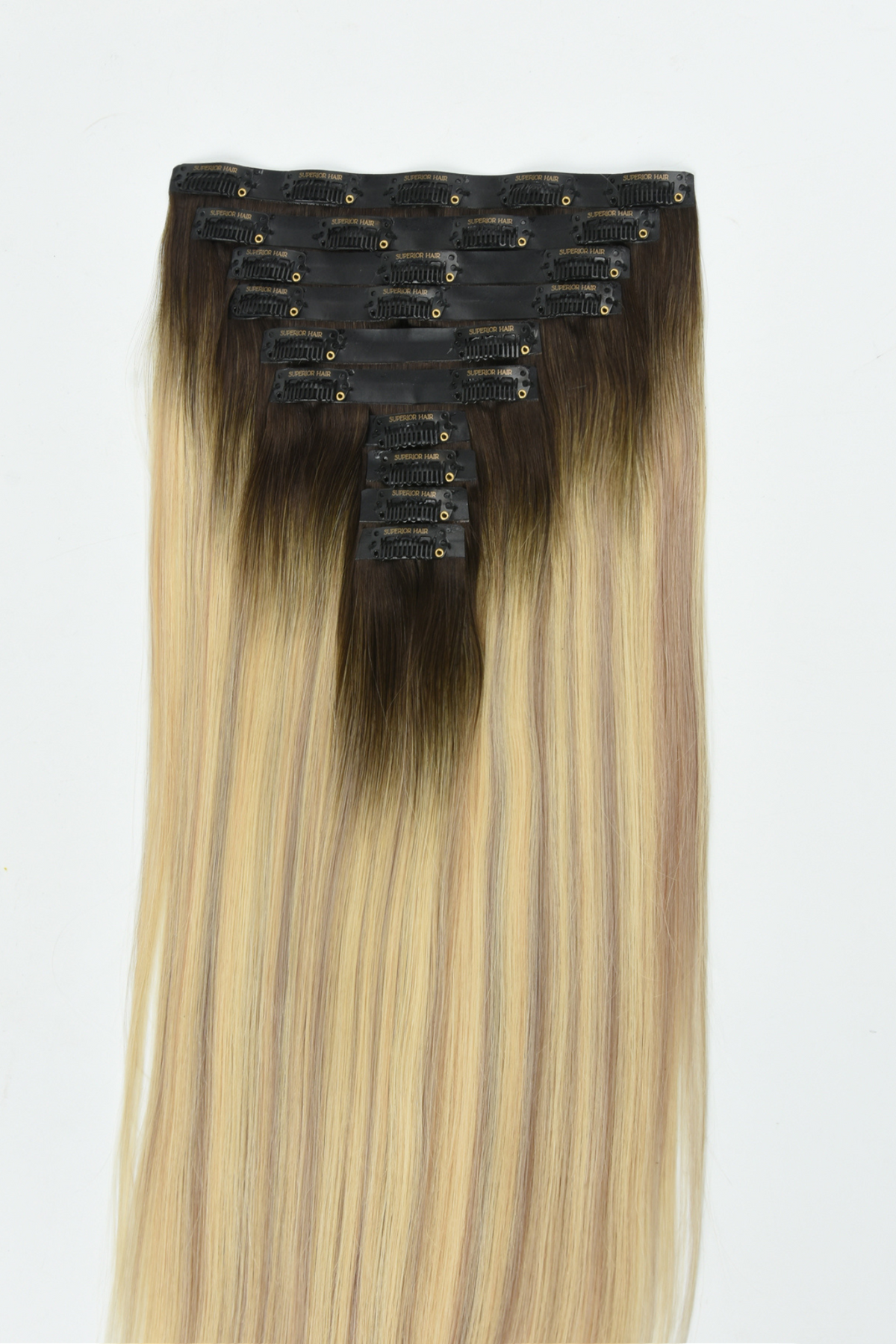 #Iced Coffee Balayage Seamless Clip In Hair Extensions