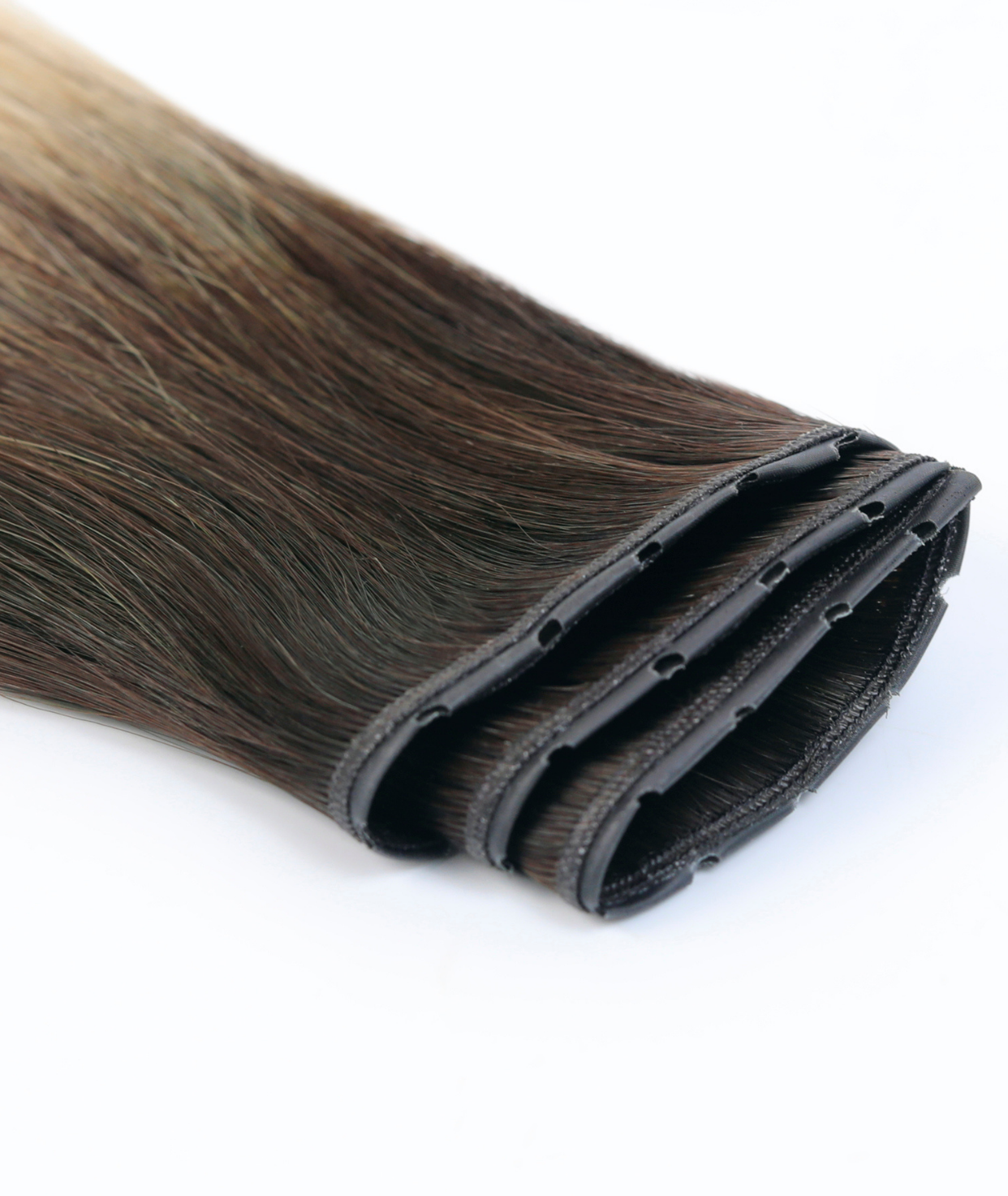 #Iced Coffee Balayage Butterfly Genius Weft Extensions