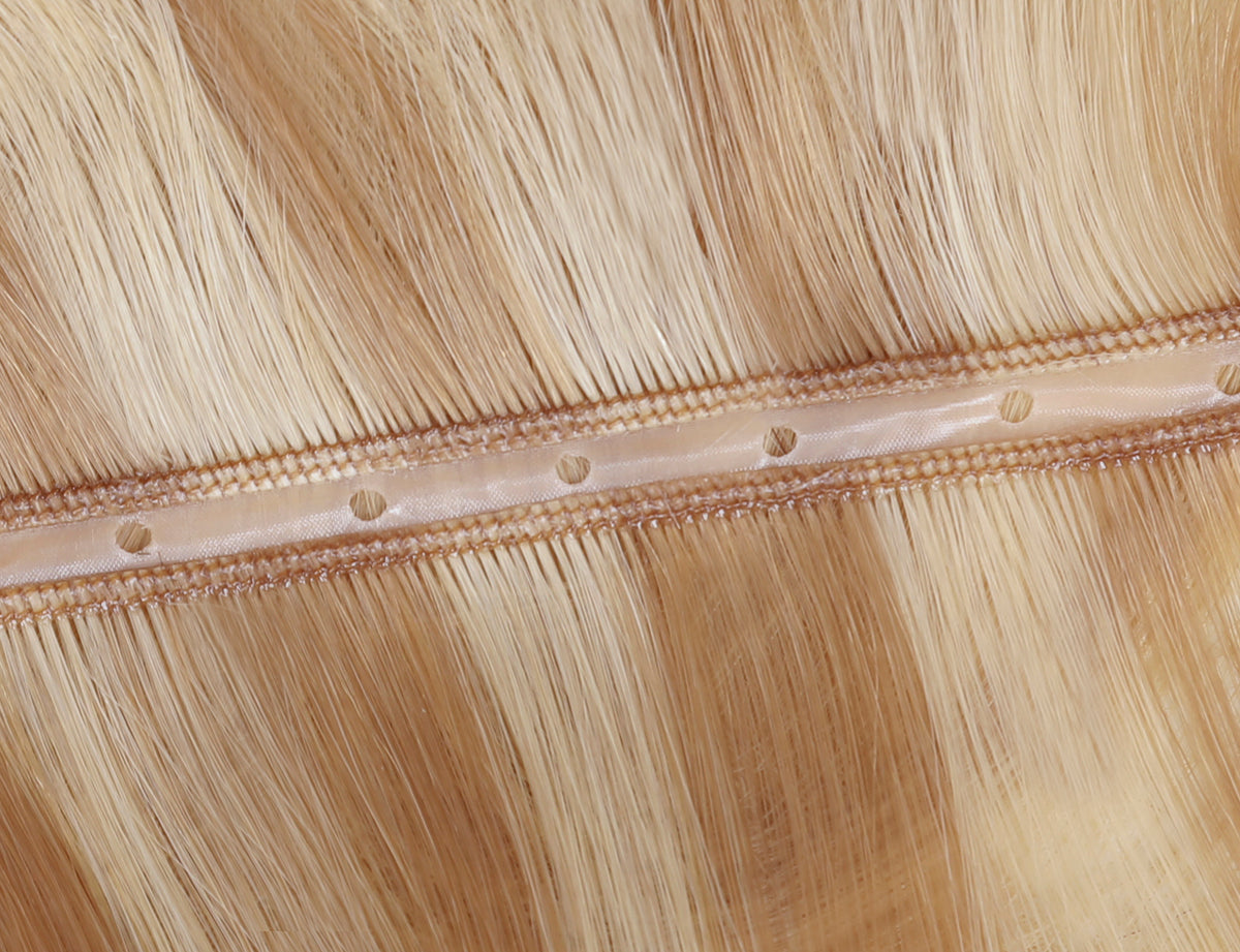 #16/22 Caramel Light Blonde Mix Butterfly Weft Extensions