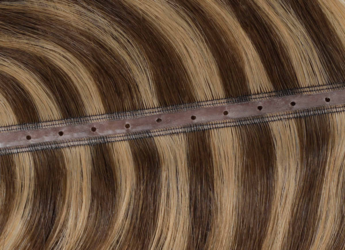 #Chestnut Brown Highlights Butterfly Weft Extensions