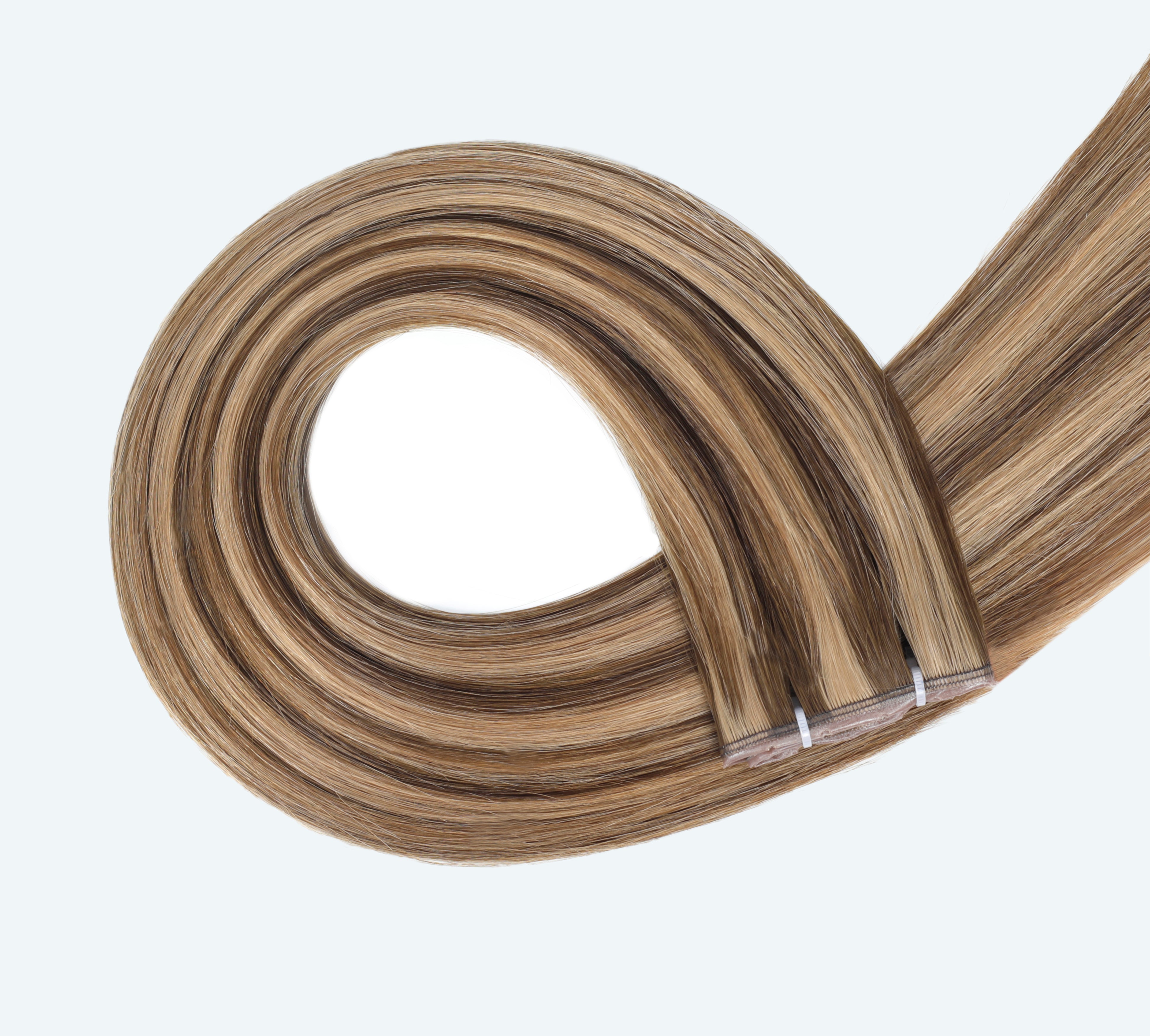 #Chestnut Brown Highlights Butterfly Genius Weft Extensions