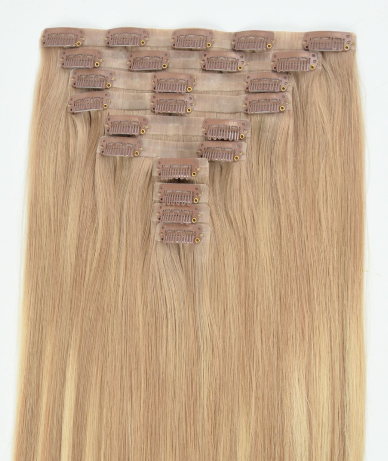 #Sandy Blonde Balayage Seamless Clip In Hair Extensions