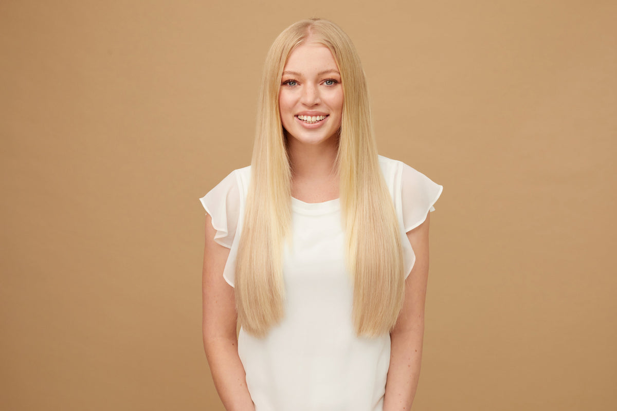 #613 Platinum Blonde Invisible (PU) Hole Weft Extensions