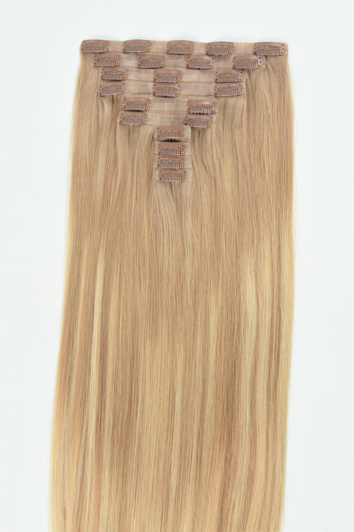 #Sandy Blonde Balayage Seamless Clip In Hair Extensions