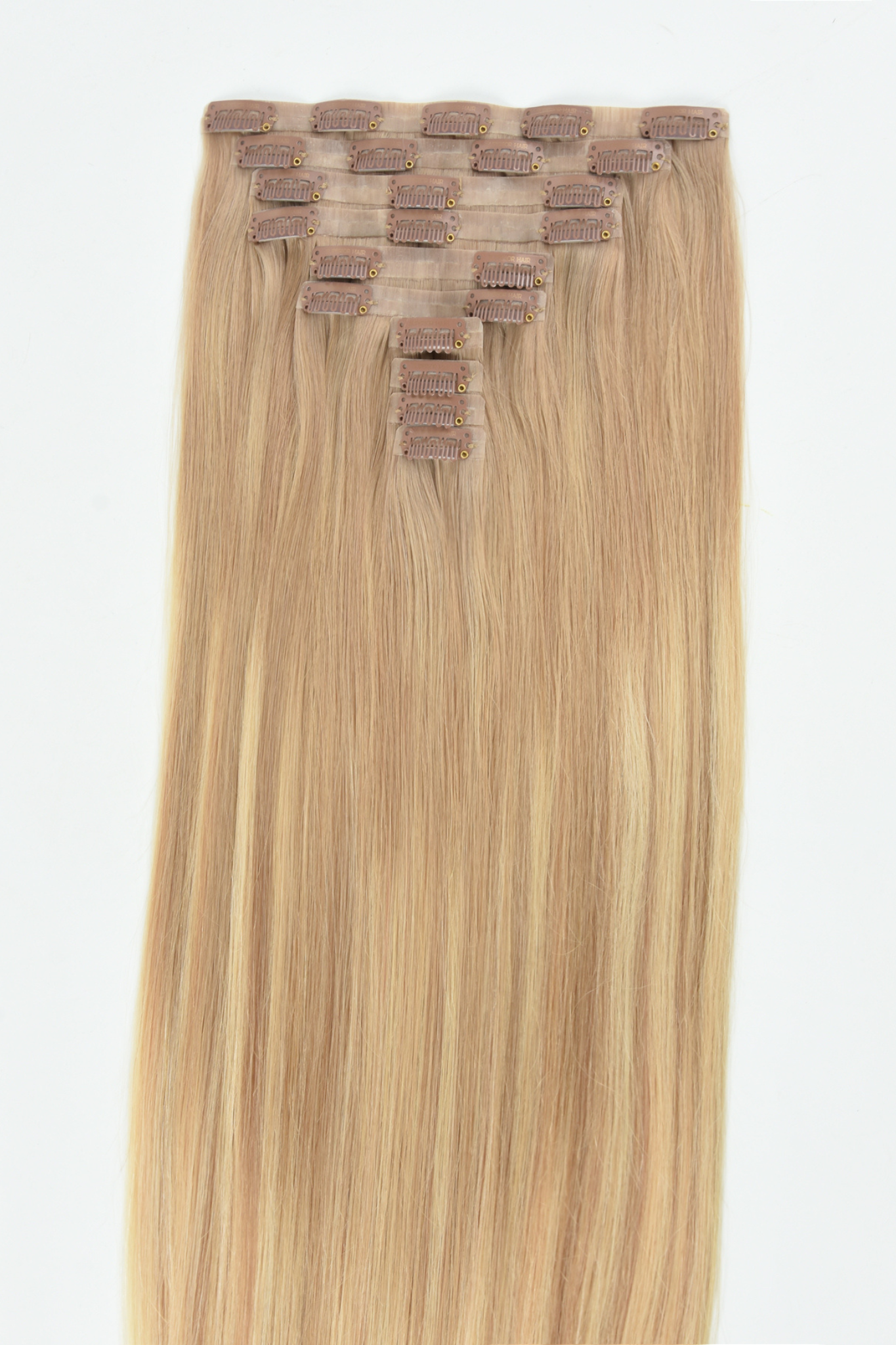 #Sandy Blonde Balayage Seamless Clip In Hair Extensions