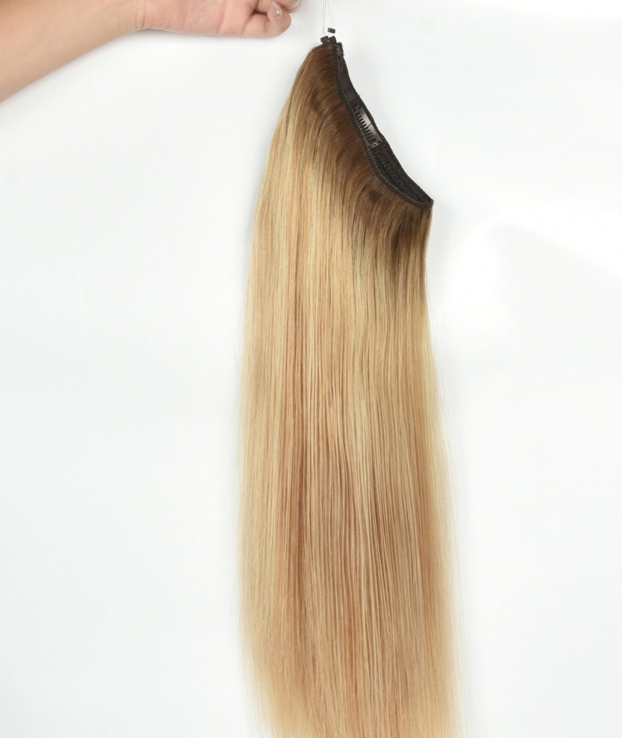 #Toffee Cream Balayage Classic Halo Hair Extensions