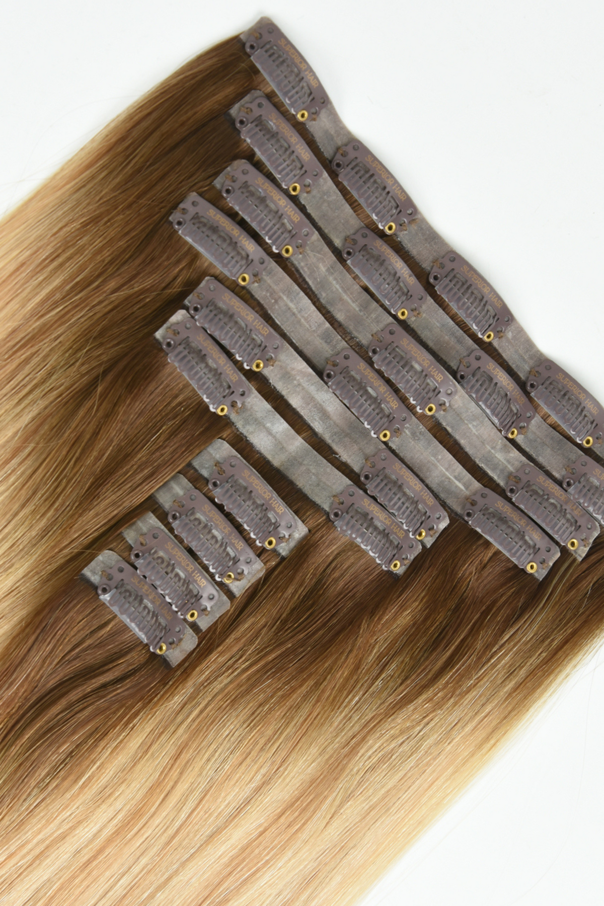 #Toffee Cream Balayage Seamless Clip In Hair Extensions