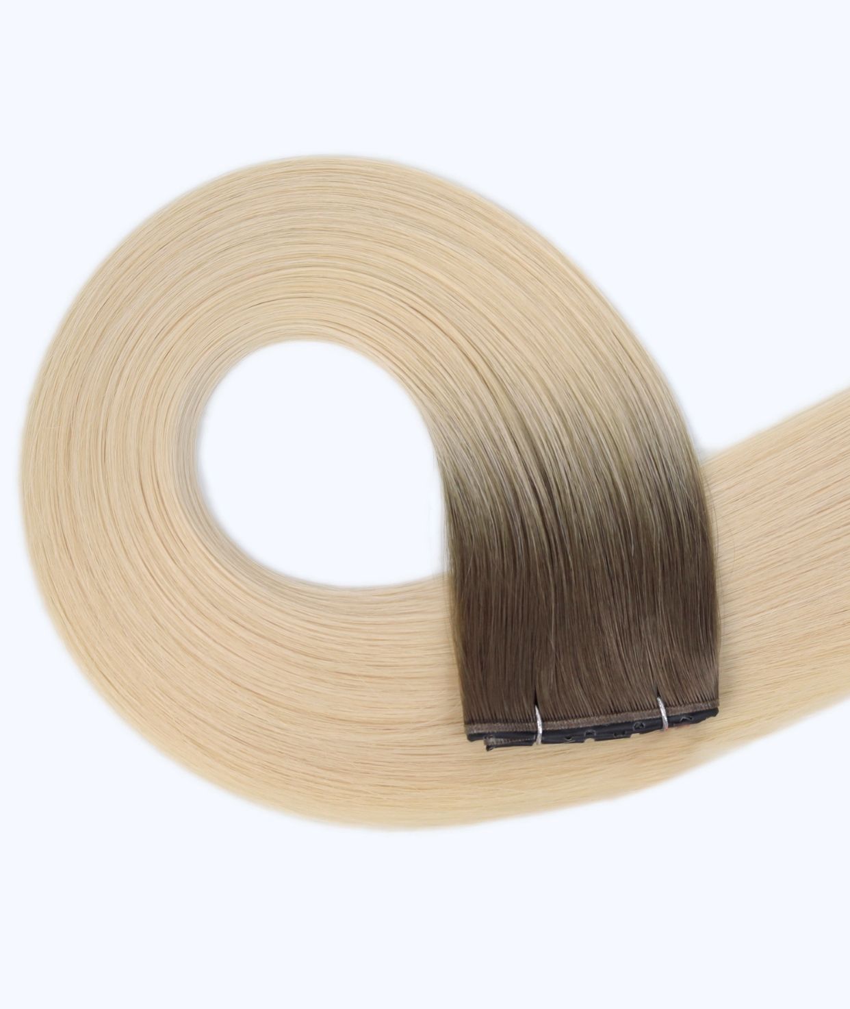 #Arctic Blonde Balayage Butterfly Genius Weft Extensions