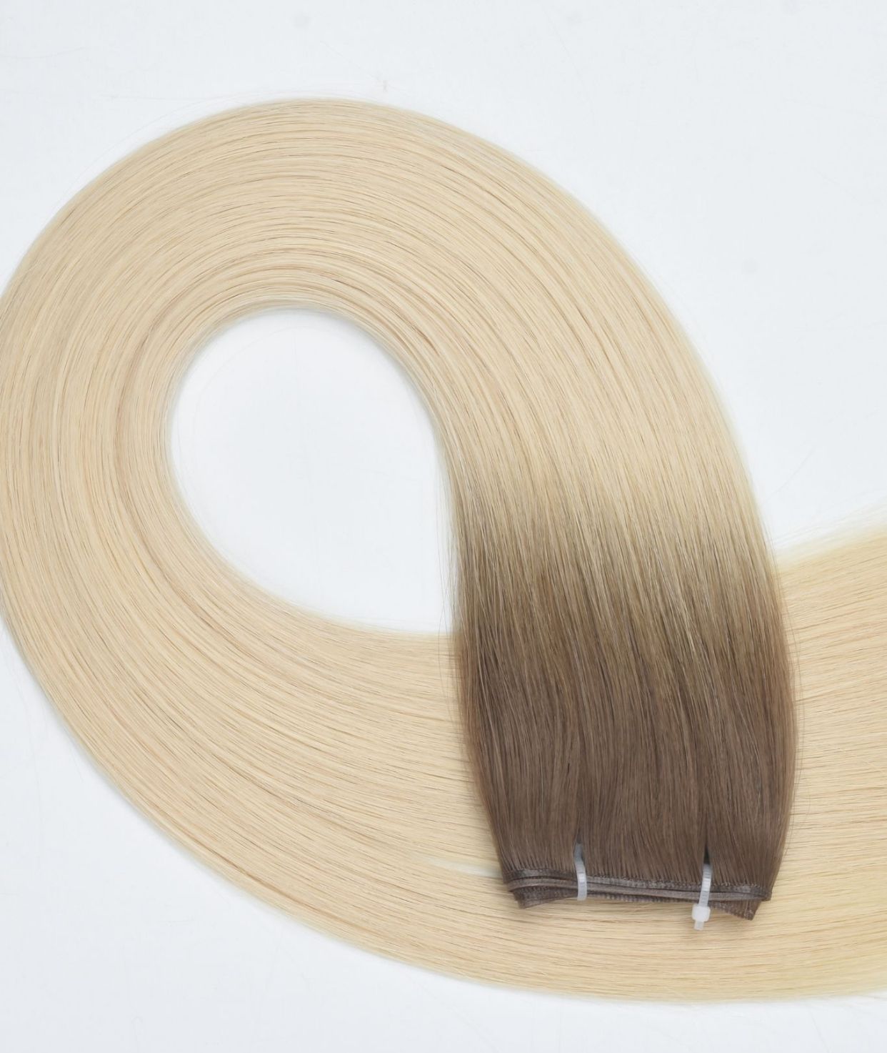 #Arctic Blonde Balayage Genius Weft Extensions