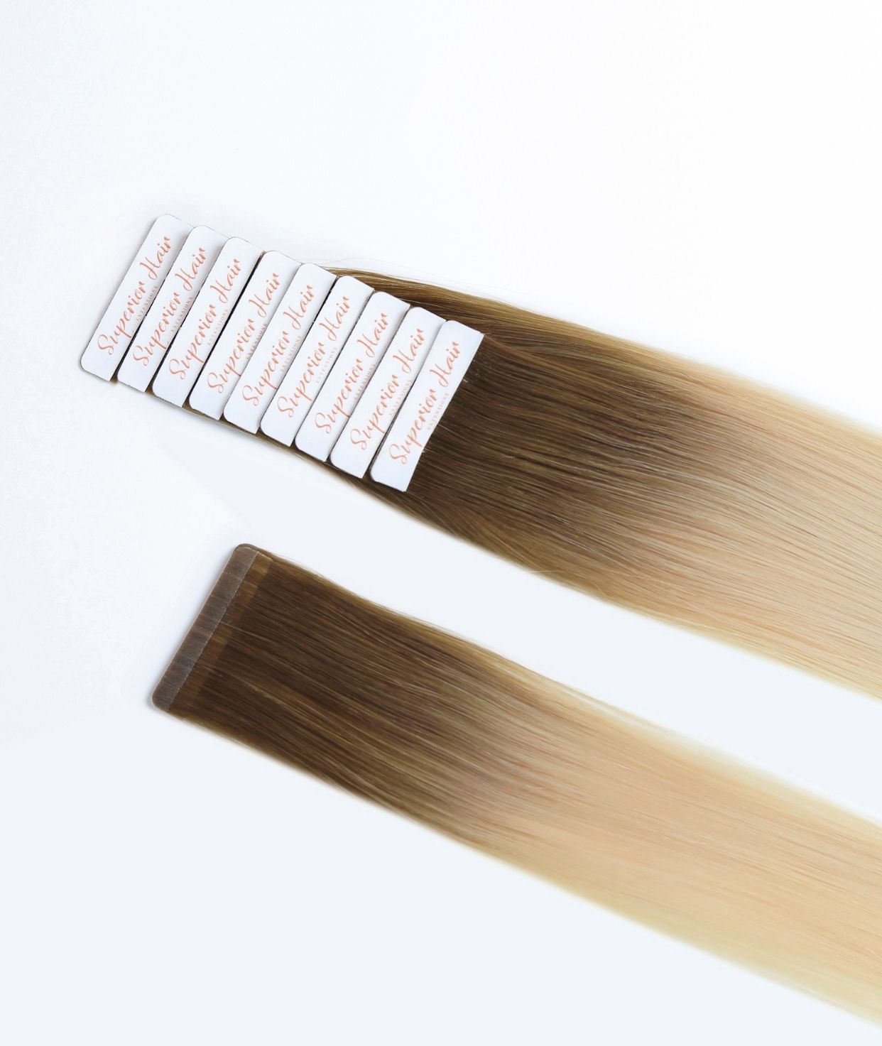 #Beach Blonde Ombre Seamless Tape In Hair Extensions