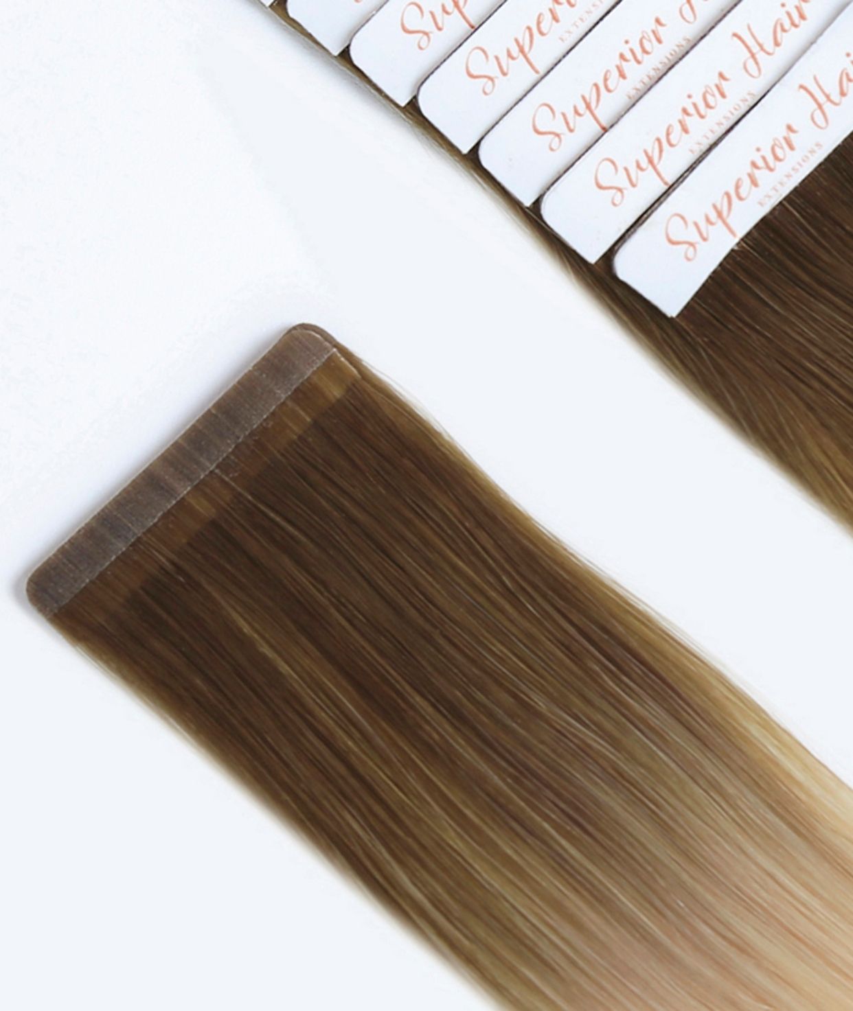 #Beach Blonde Ombre Seamless Tape In Hair Extensions
