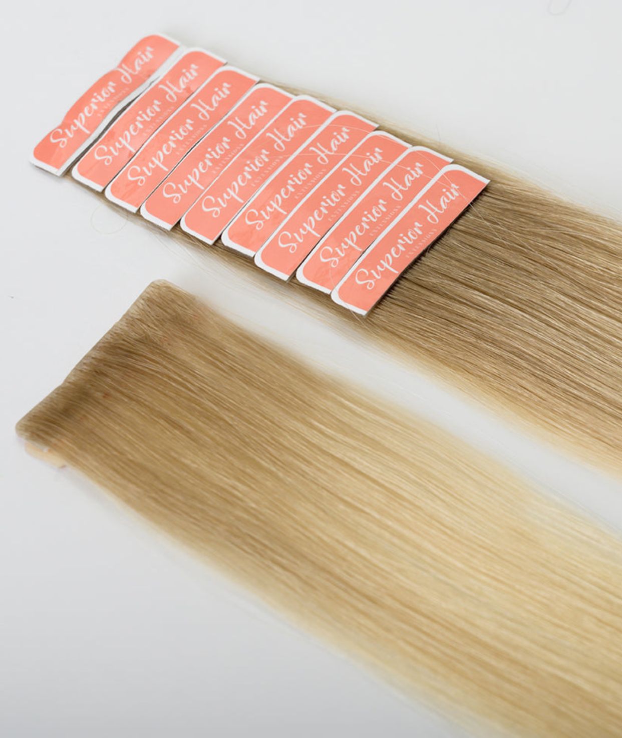#Beach Blonde Ombre Invisi Tape Hair Extensions