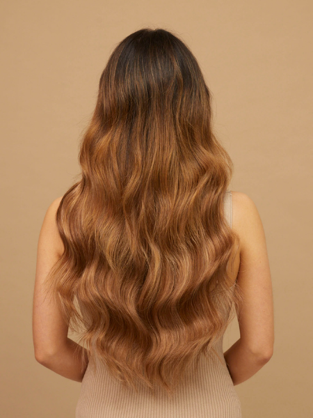 #Chestnut Brown Highlights Flat Tip Extensions