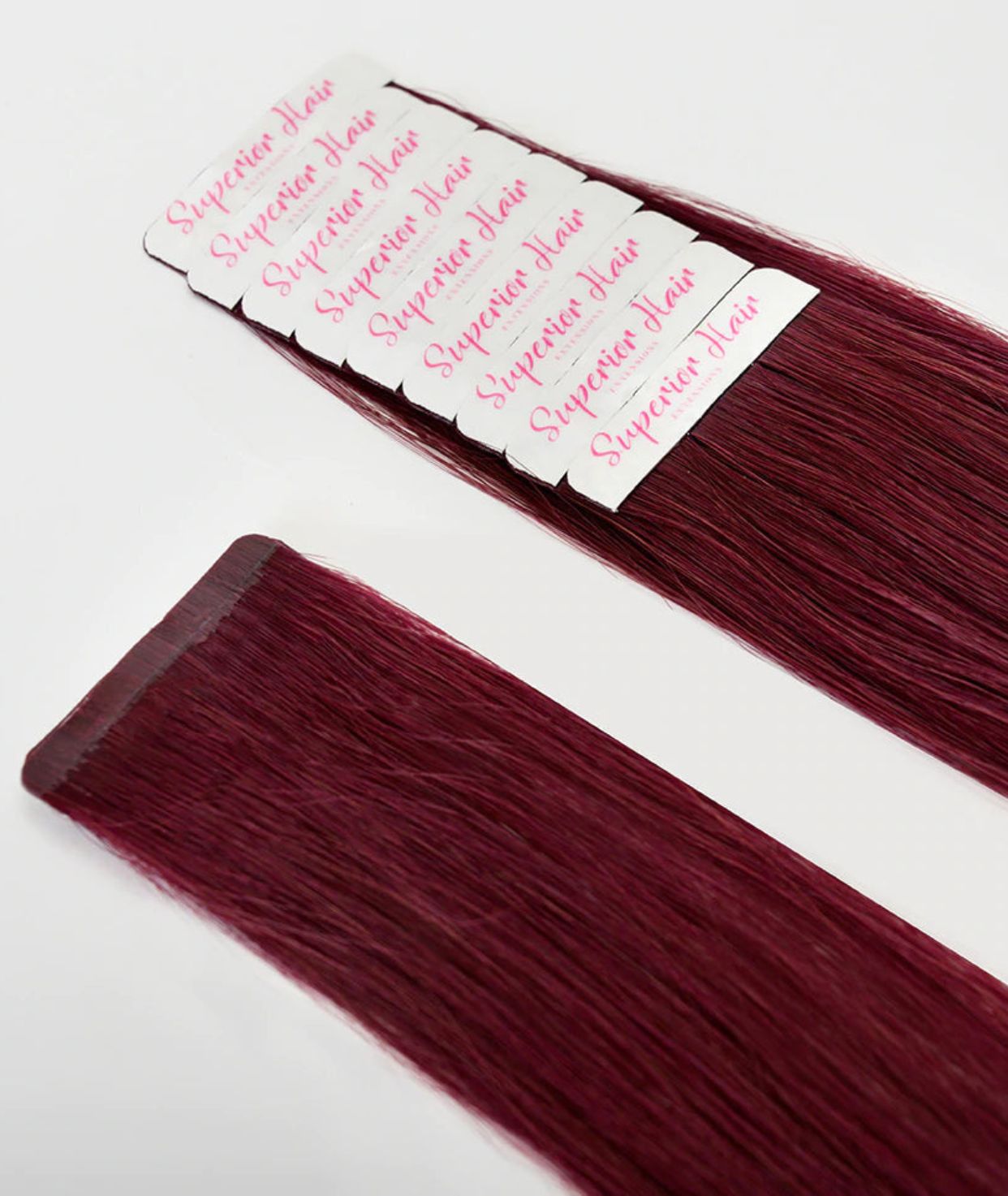 #Burgundy Seamless Tape In Extensions