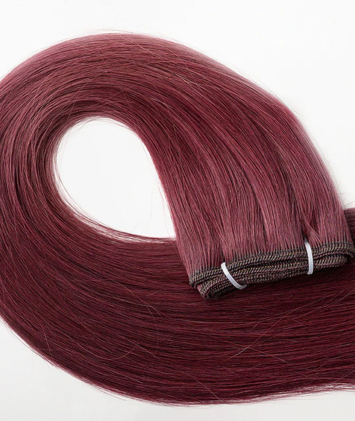 Burgundy Machine Weft Hair Extensions