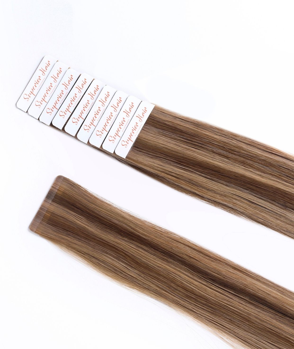 #Chestnut Brown Highlights Seamless Tape In Hair Extensions