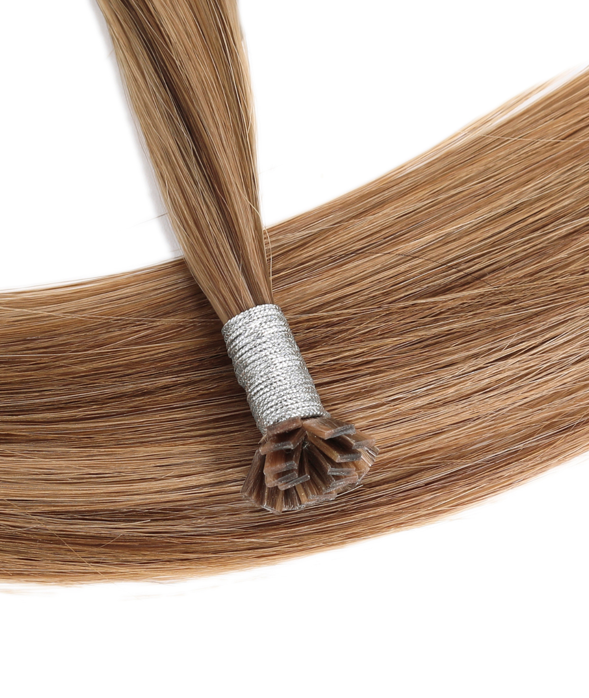 #Chestnut Brown Highlights Flat Tip Hair Extensions
