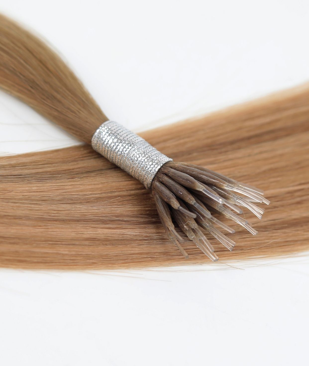 #Chestnut Brown Highlights Nano Tip Hair Extensions