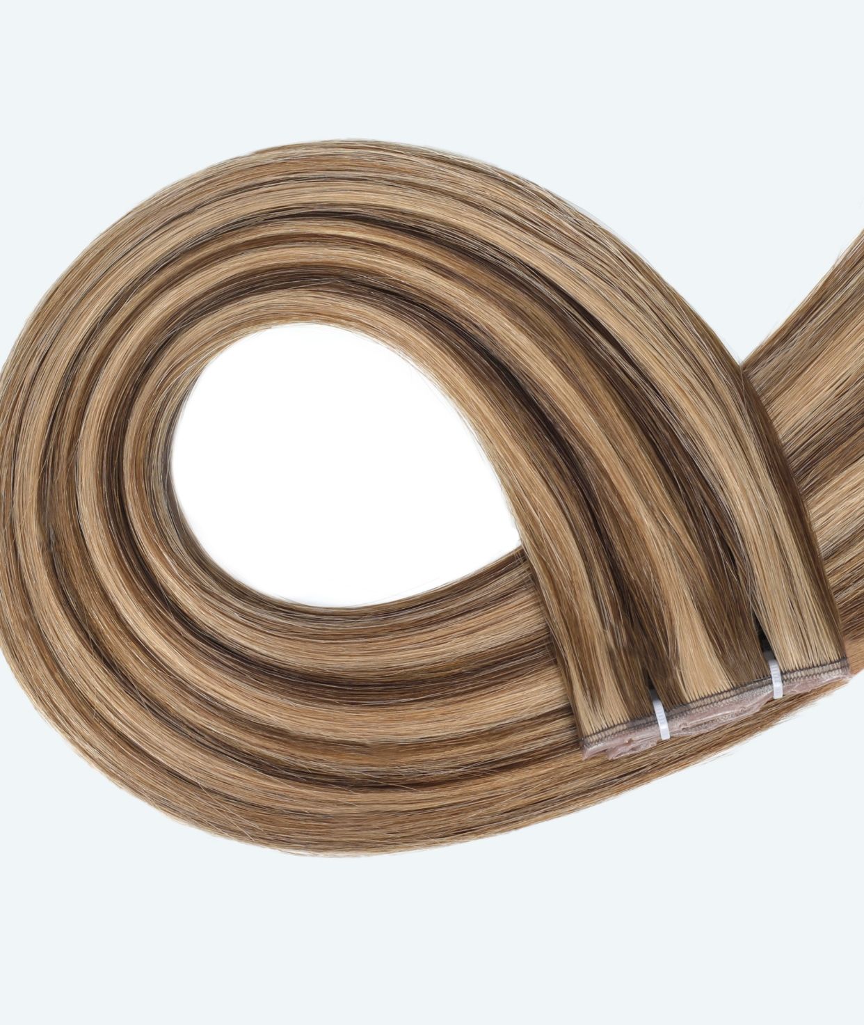 #Chestnut Brown Highlights Butterfly Genius Weft Extensions