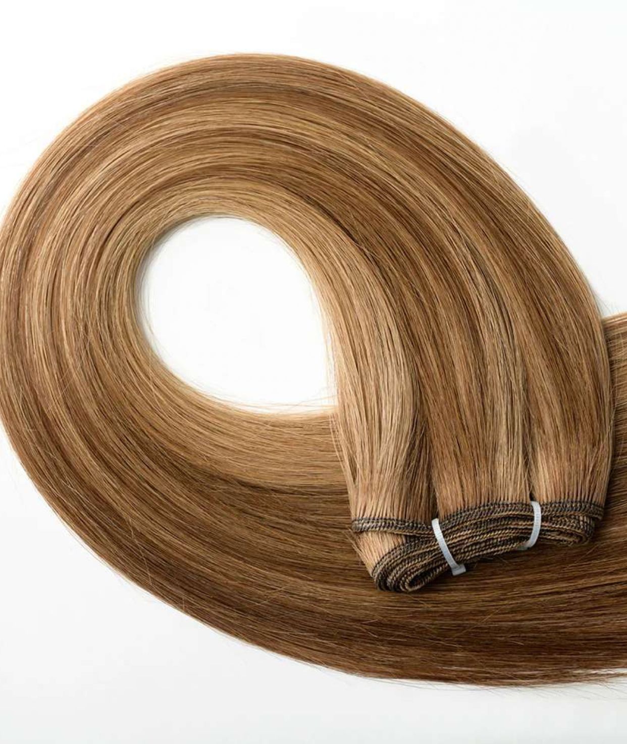 #Chestnut Brown Highlights Machine Weft Extensions