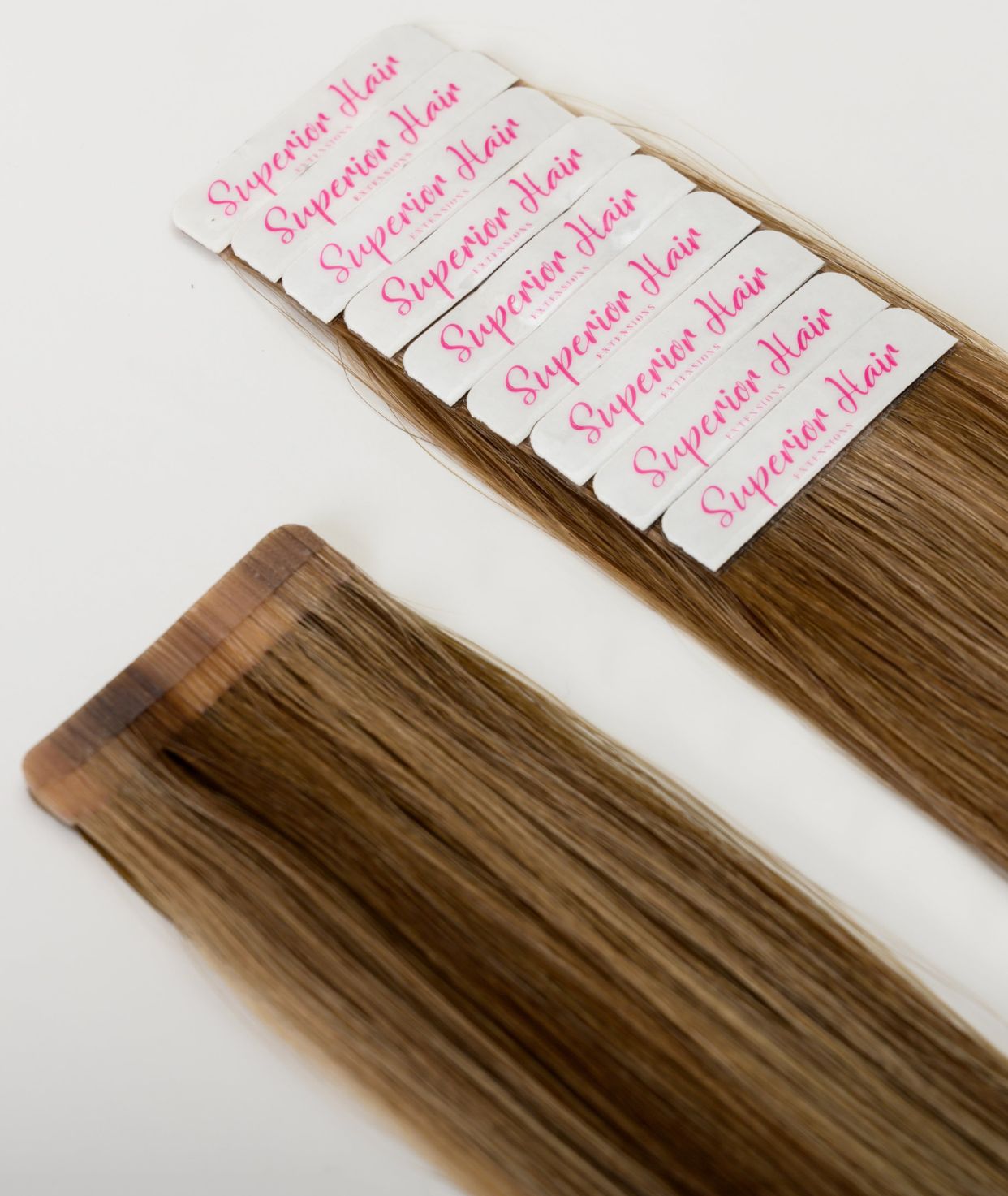 #Chestnut Brown Highlights Seamless Tape In Extensions