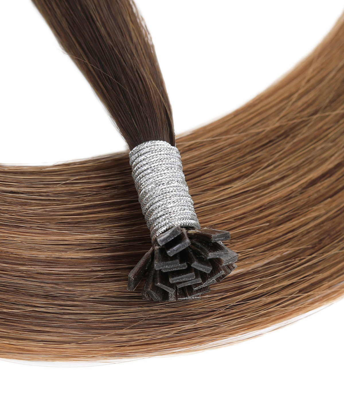 #Chocolate Brown Balayage Flat Tip Hair Extensions