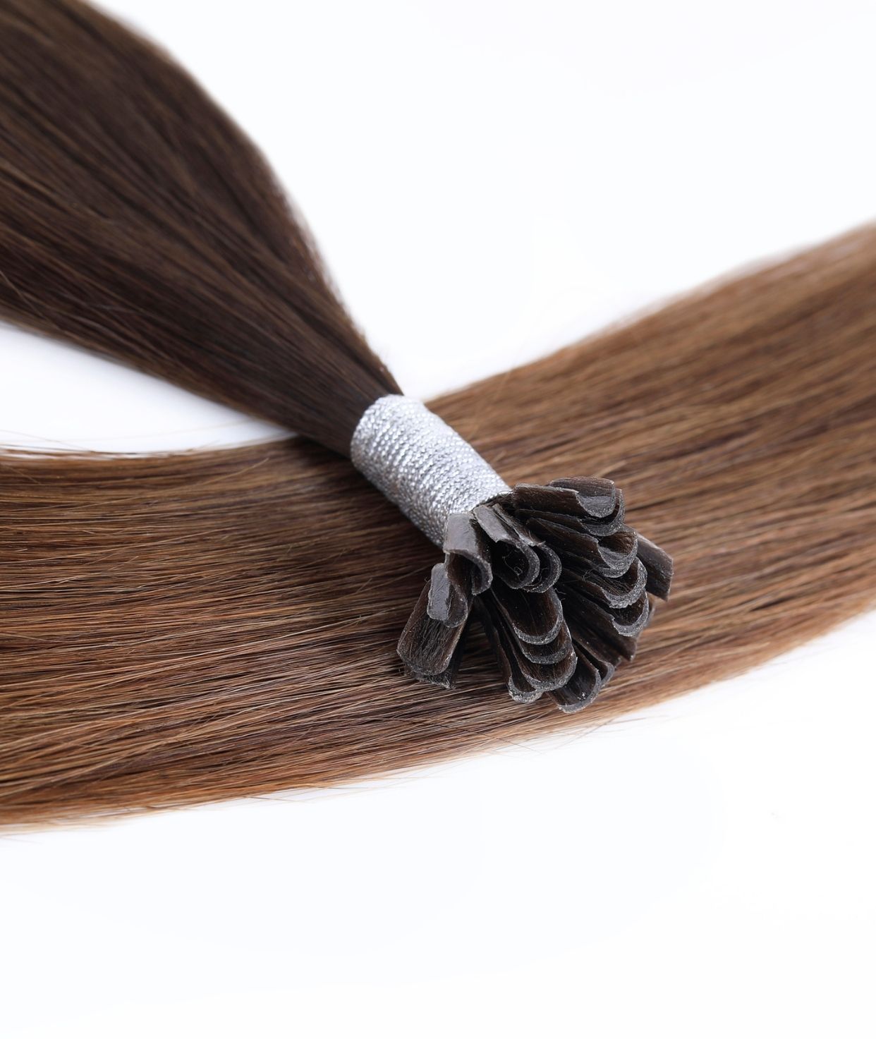 #Chocolate Brown Balayage Pre Bonded U Tip Hair Extensions