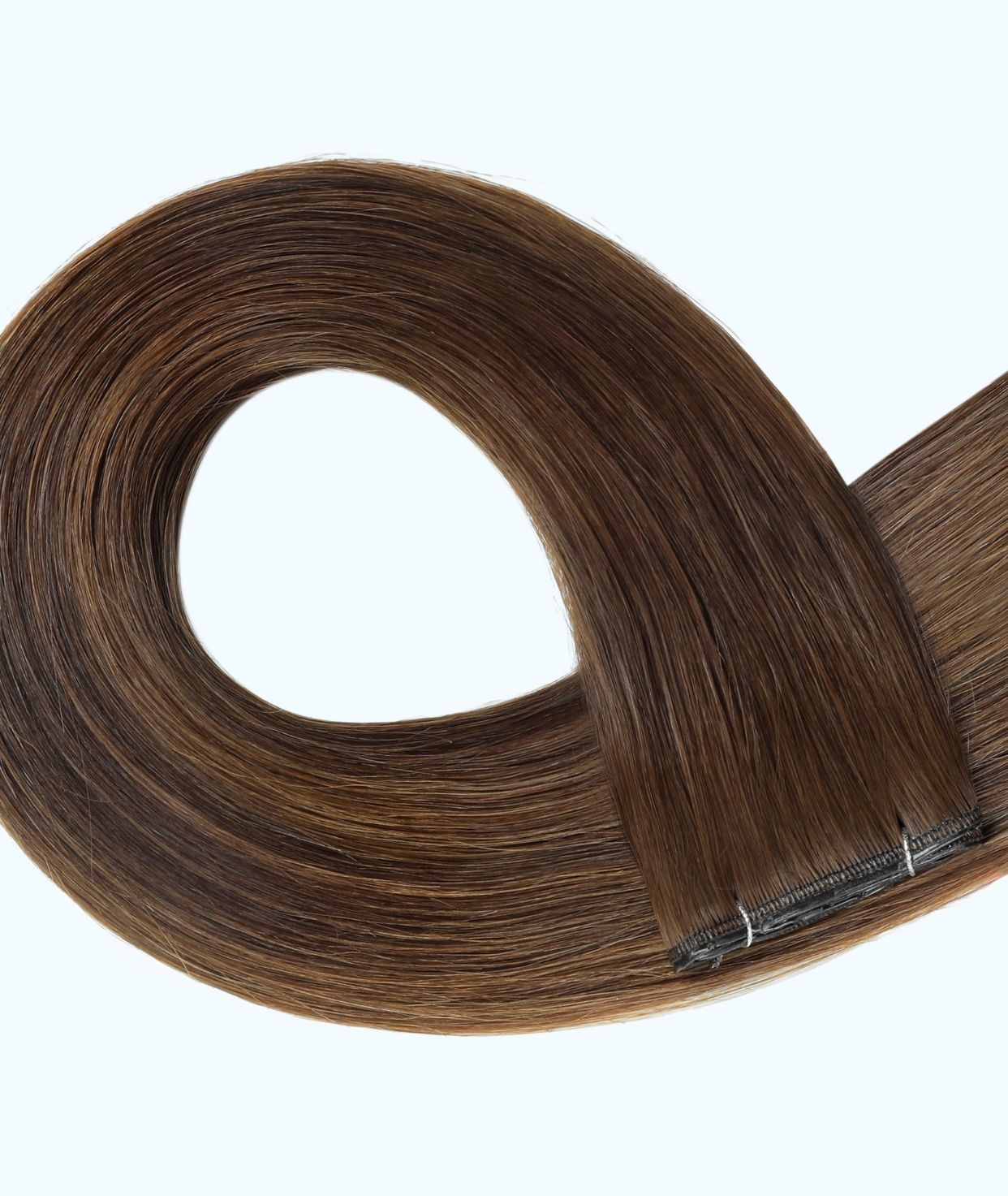 #Chocolate Brown Balayage Butterfly Genius Weft Extensions