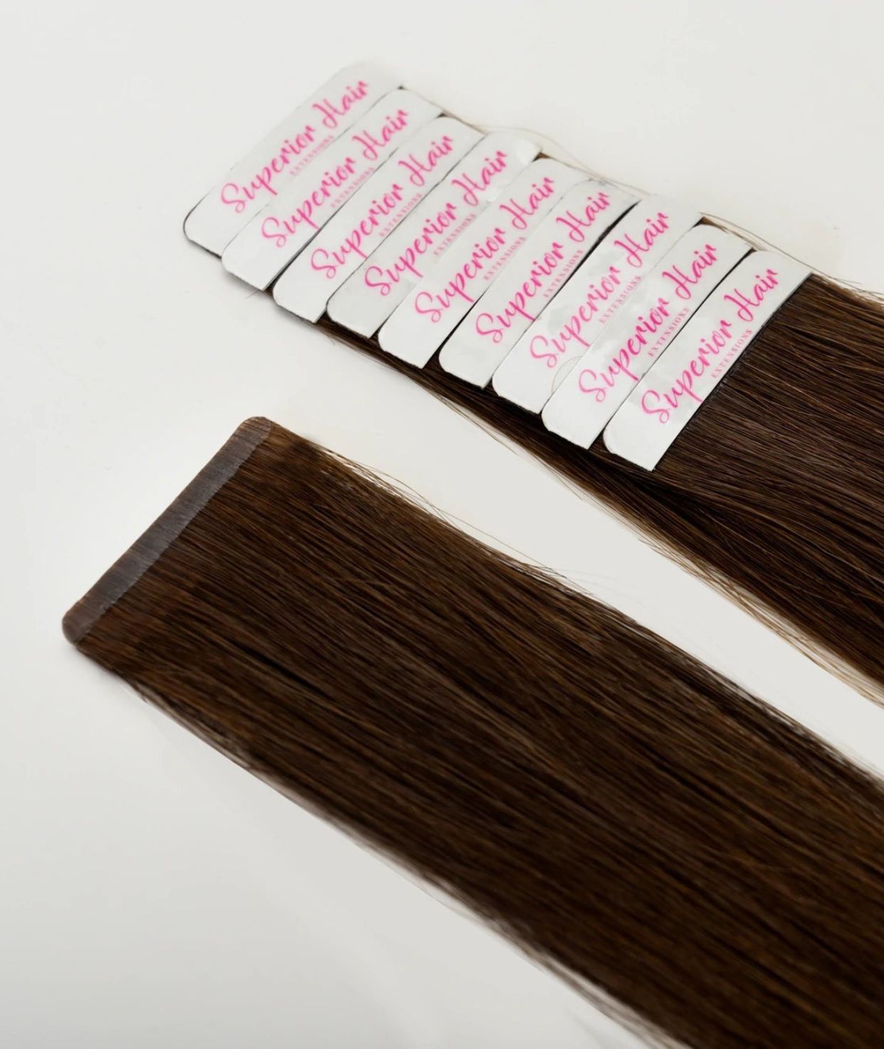 #Chocolate Brown Balayage Seamless Tape In Extensions