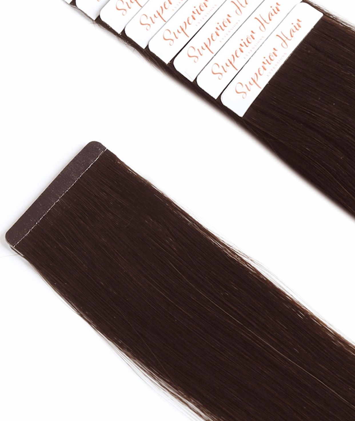 #Dark Ash Brown Balayage Seamless Tape In Hair Extensions