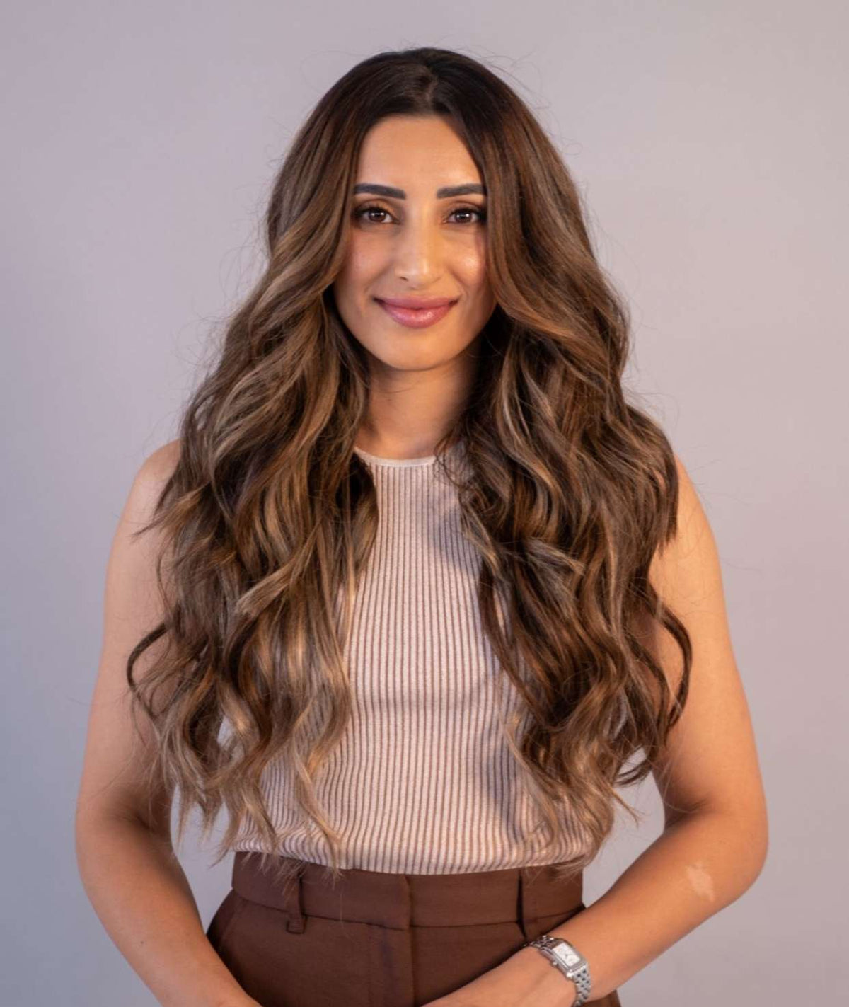 #Dark Ash Brown Balayage Invisi Butterfly Weft Hair Extensions