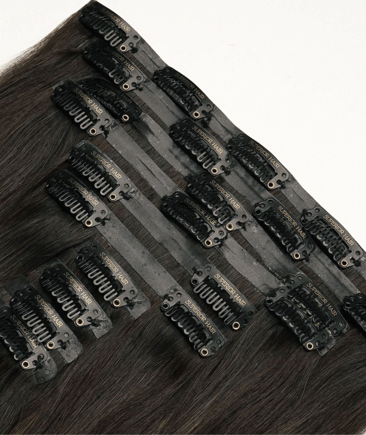 #Dark Ash Brown Balayage Seamless Clip In Hair Extensions