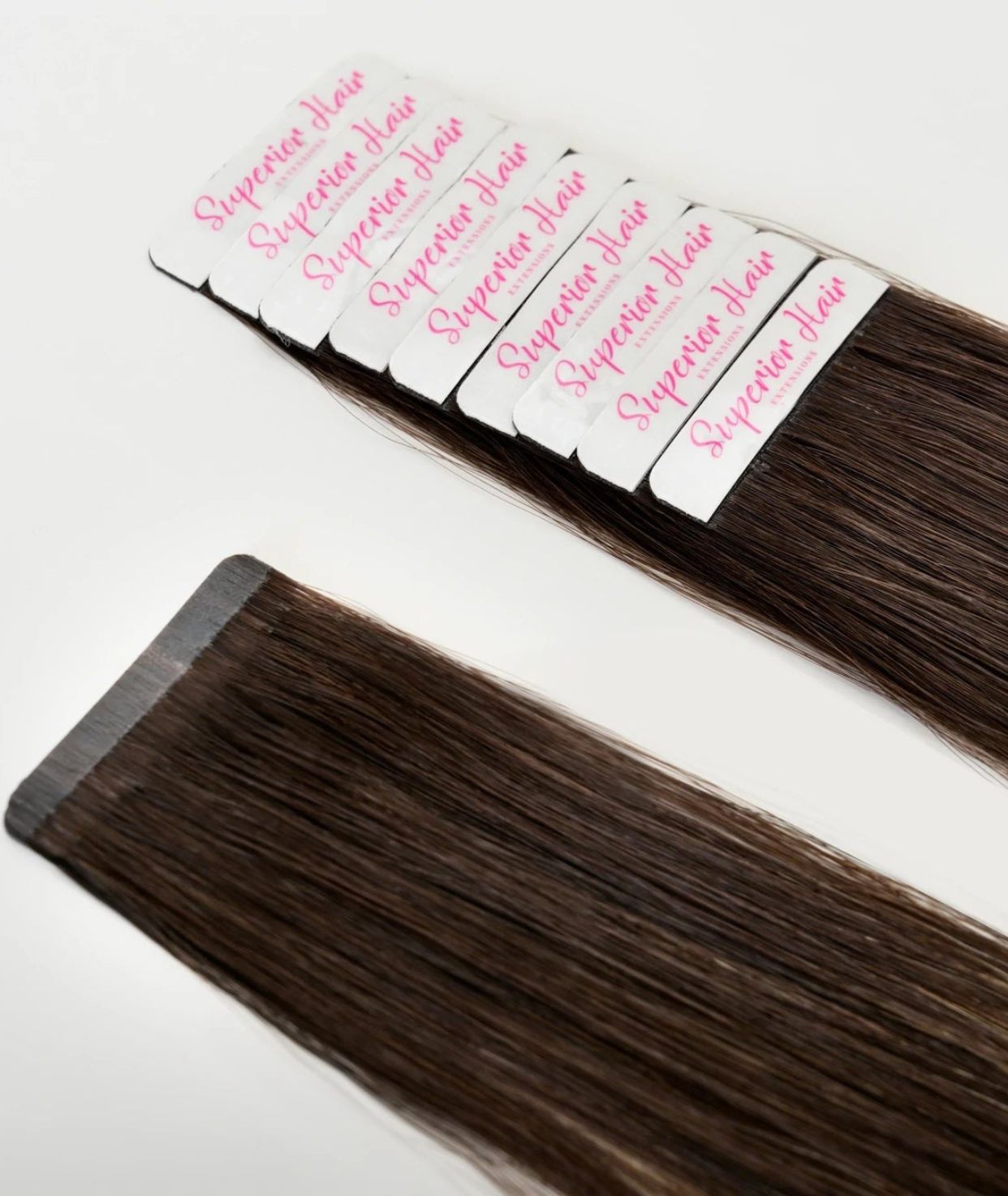 #Dark Ash Brown Balayage Seamless Tape In Extensions