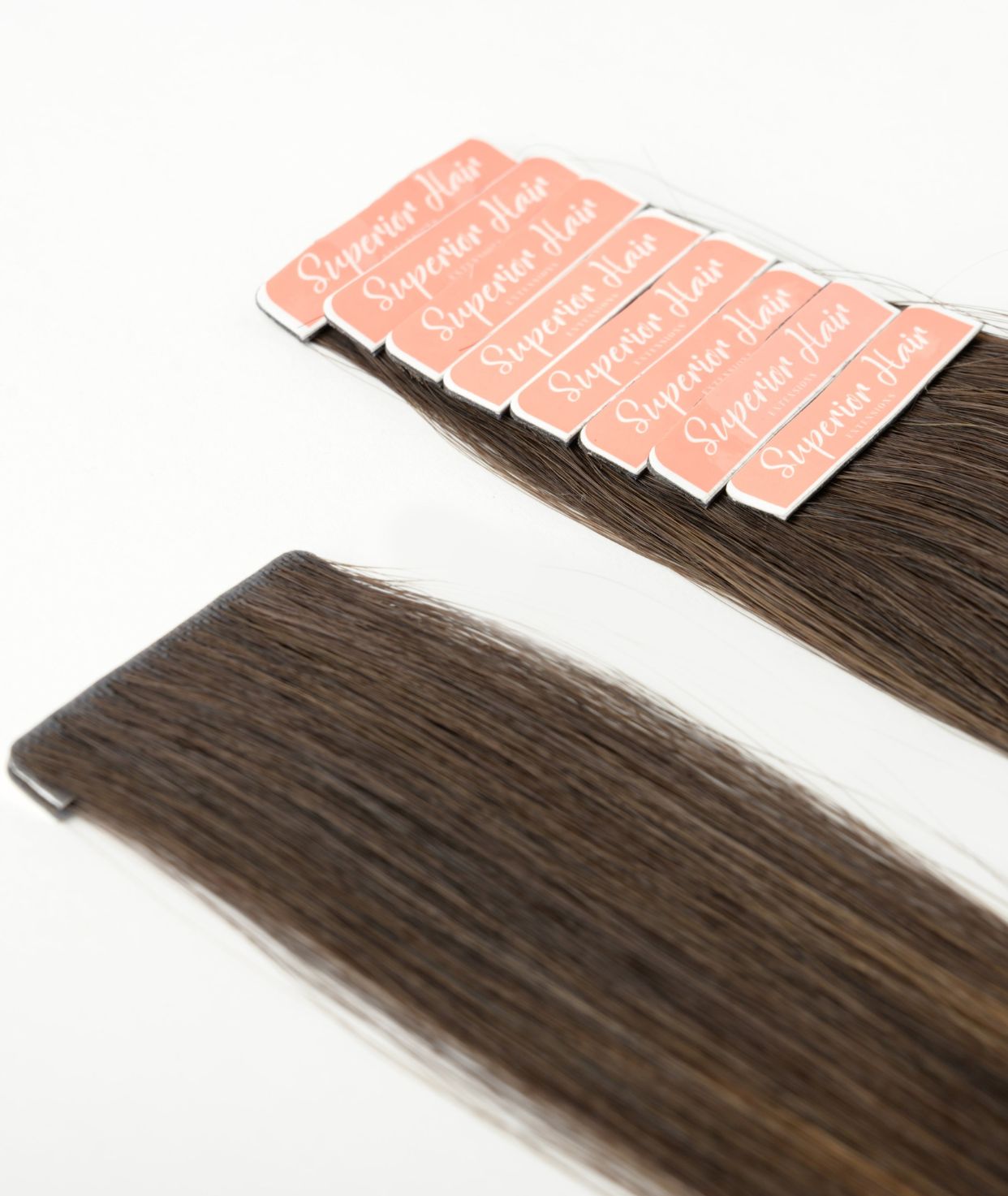 #Dark Brown Balayage Invisi Tape Hair Extensions