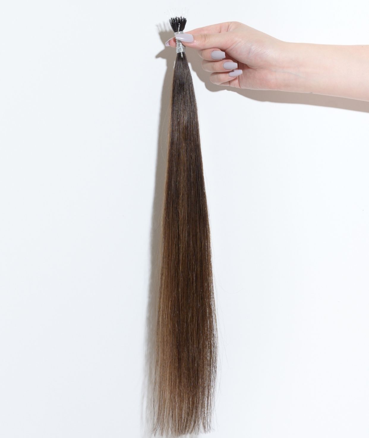 #Dark Brown Balayage Nano Tip Hair Extensions