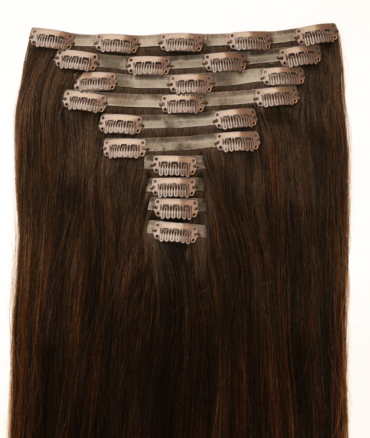 #Dark Brown Balayage Seamless Clip In Hair Extensions