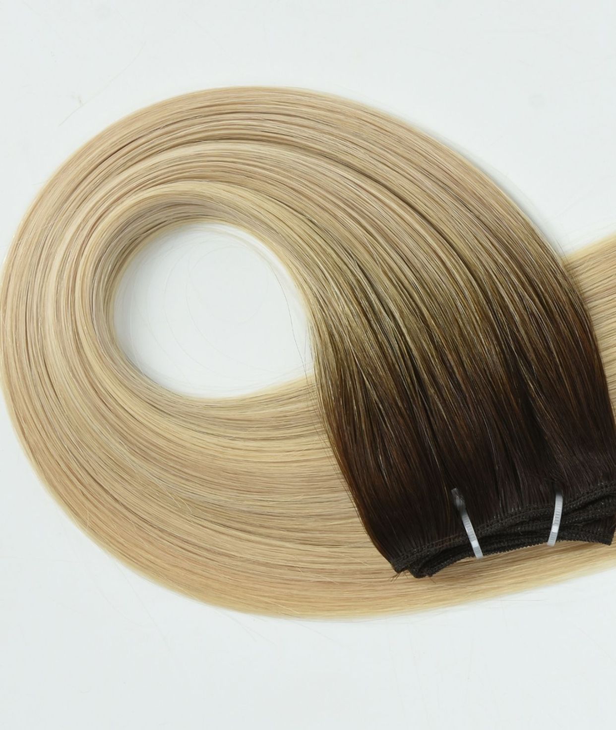 #Iced Coffee Balayage Machine Weft Extensions