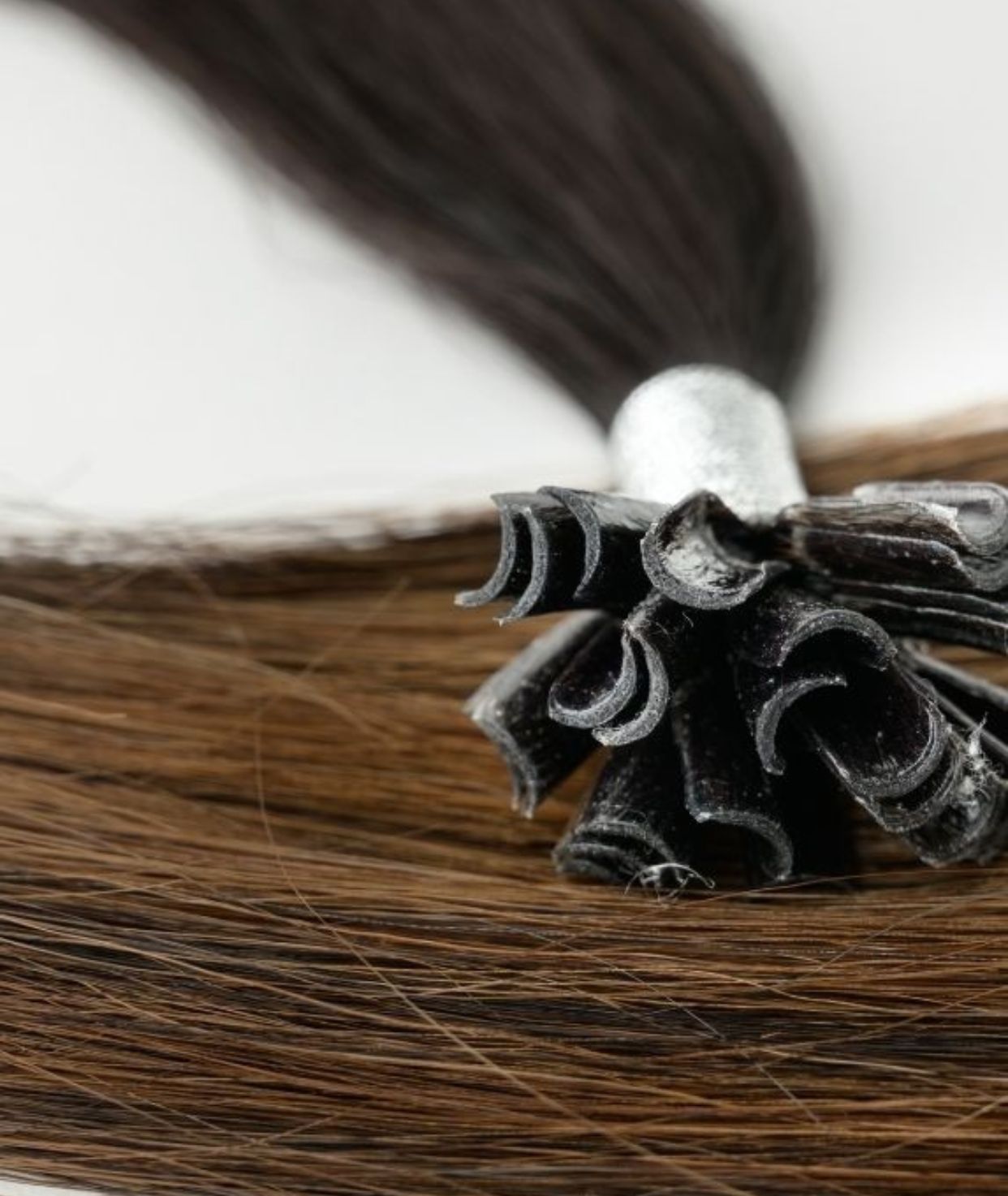 #Off Black Balayage Pre Bonded U Tip Hair Extensions