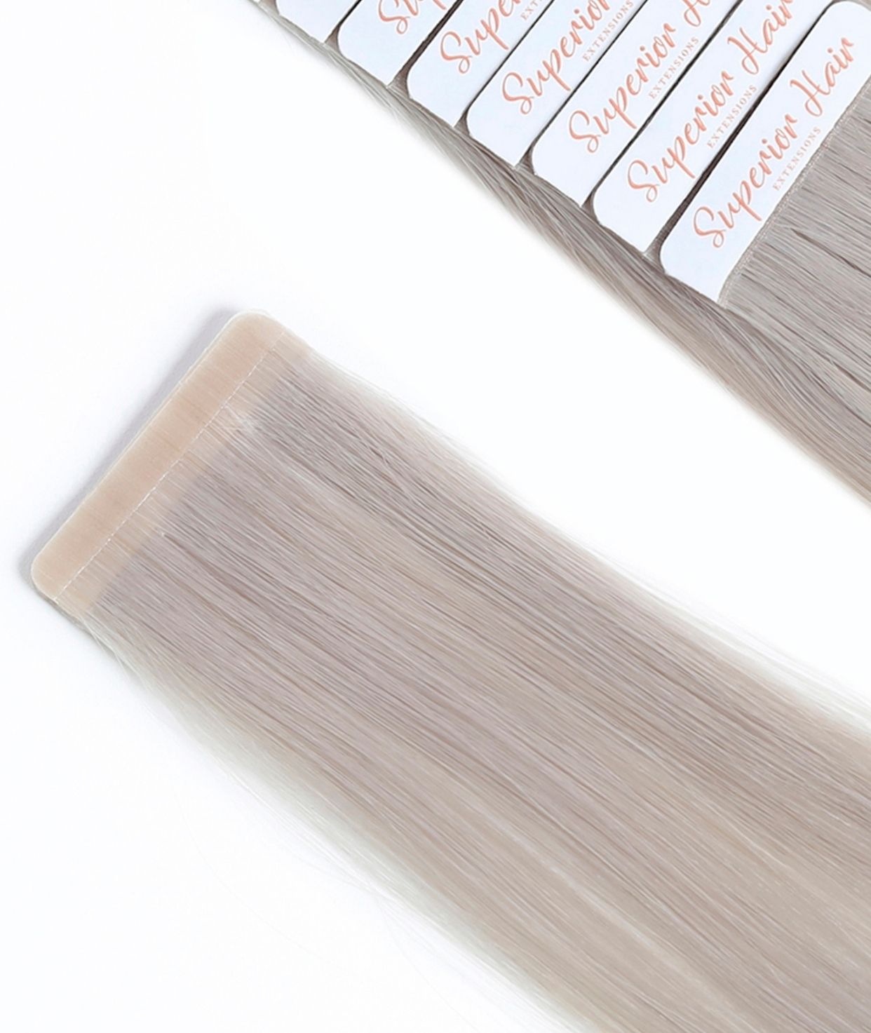 #Pearl Gray Seamless Tape In Hair Extensions
